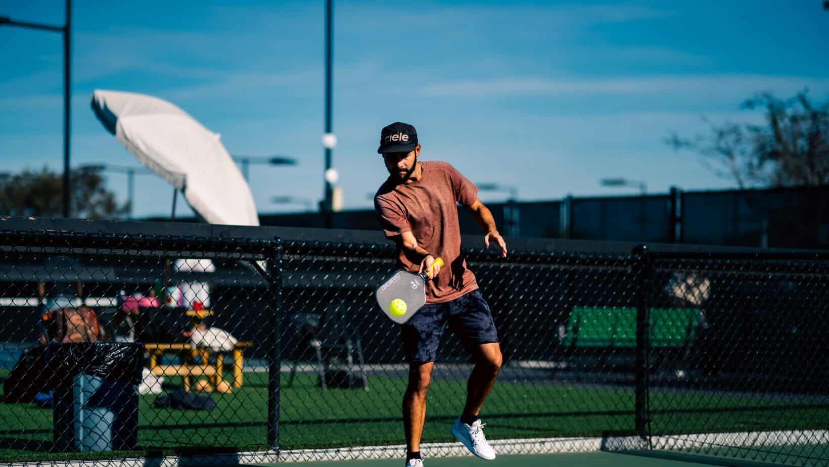 Man playing pickleball
